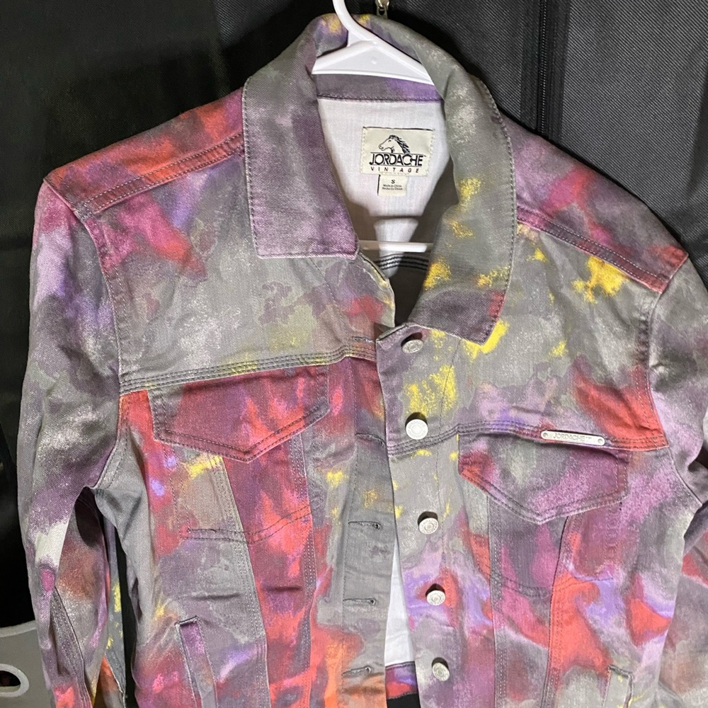 Colorful Splatter Denim Jacket - Picture 4 of 17
